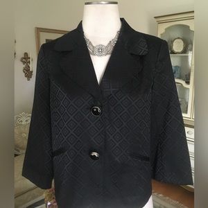 Studio 1940 excellent condition diamond pattern black jacket size PM